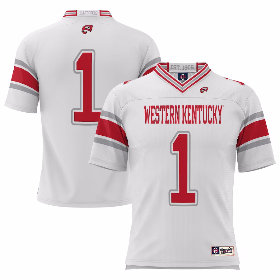 #1 Western Kentucky Hilltoppers GameDay Greats Endzone Football Jersey - White - Jersey