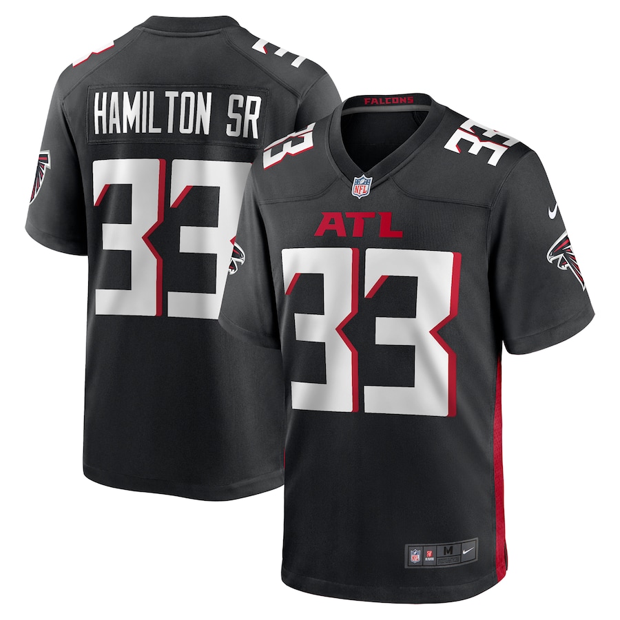 Men's Atlanta Falcons Antonio Hamilton Sr. Nike Black Team Game Jersey - Jersey