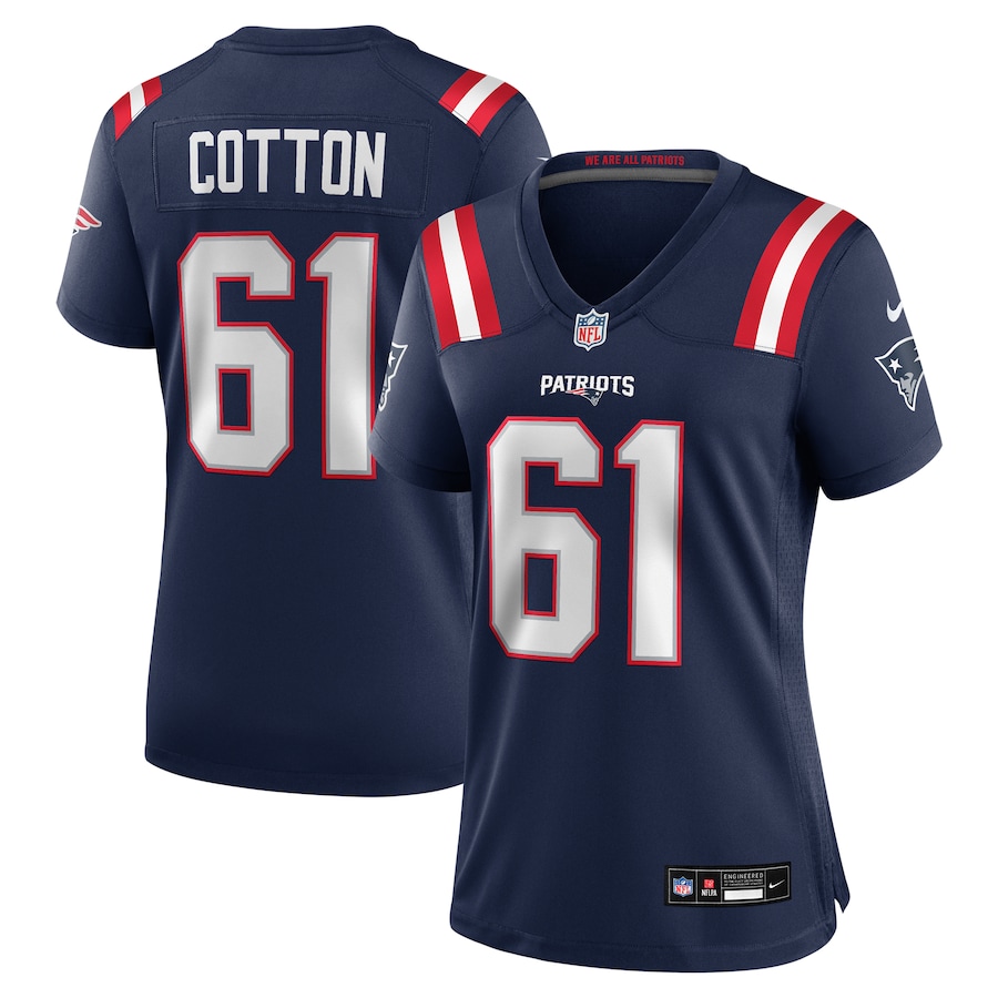 Women's New England Patriots Lester Cotton Sr. Nike Navy Game Jersey - Jersey