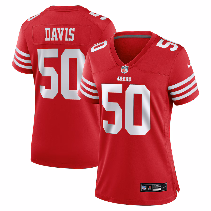 Women's San Francisco 49ers Khalil Davis Nike Scarlet Team Game Jersey - Jersey