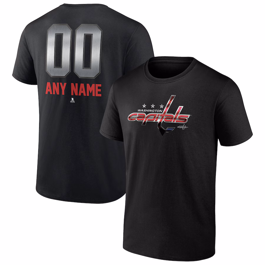 Men's Washington Capitals Black Personalized Midnight Mascot Logo T-Shirt - Jersey