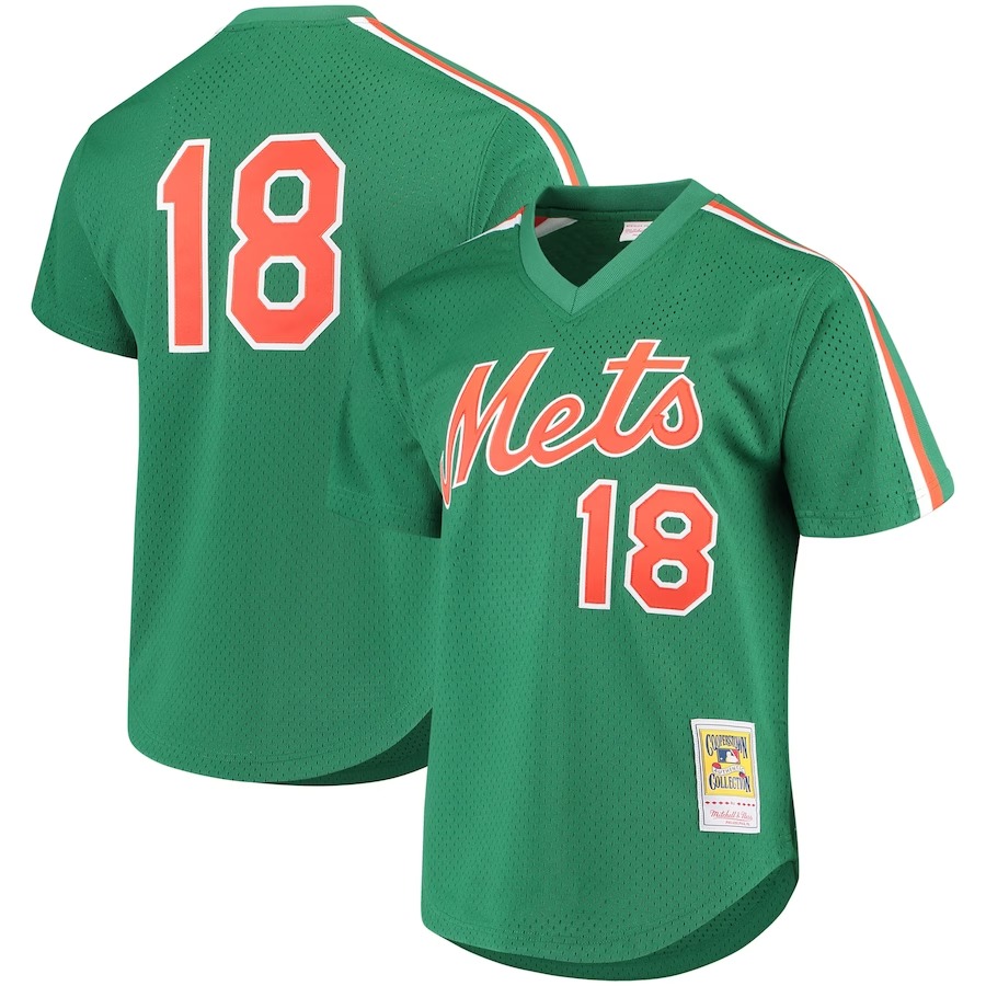 Men's New York Mets Darryl Strawberry Mitchell & Ness Green Cooperstown Mesh Batting Practice Jersey - Jersey