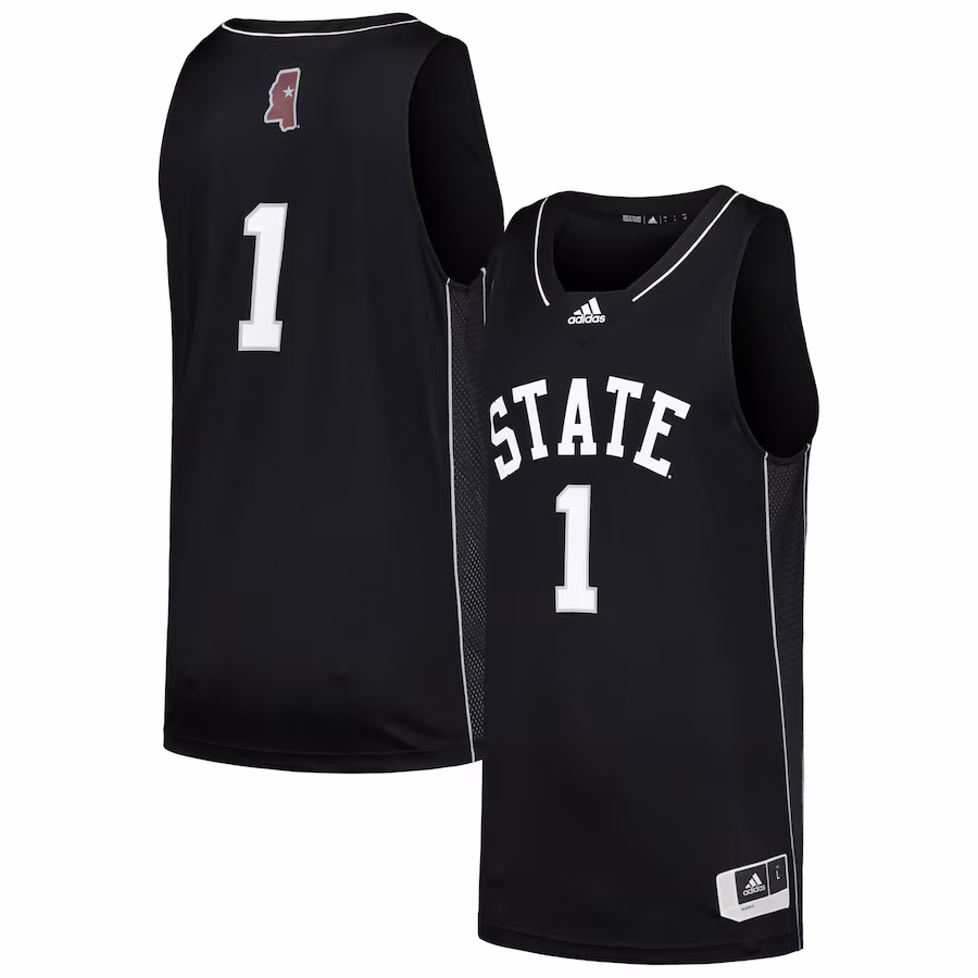 Men's adidas #1 Black Mississippi State Bulldogs Swingman Basketball Jersey - Jersey