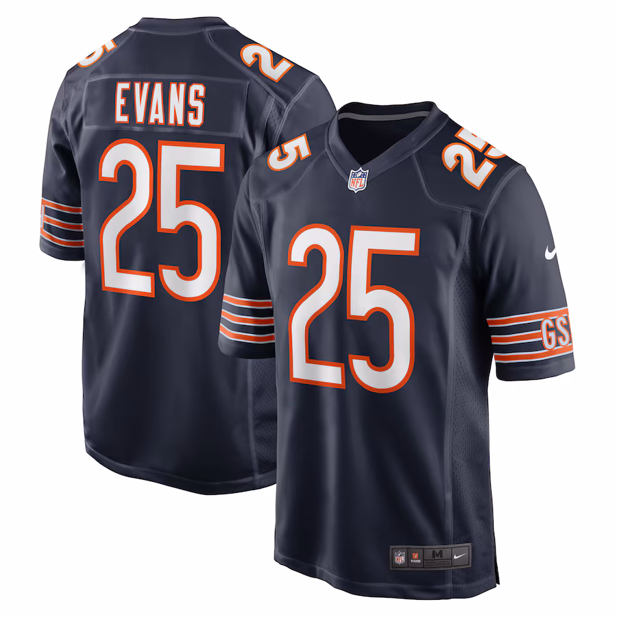 Men's Chicago Bears Darrynton Evans Nike  Navy  Game Jersey - Jersey