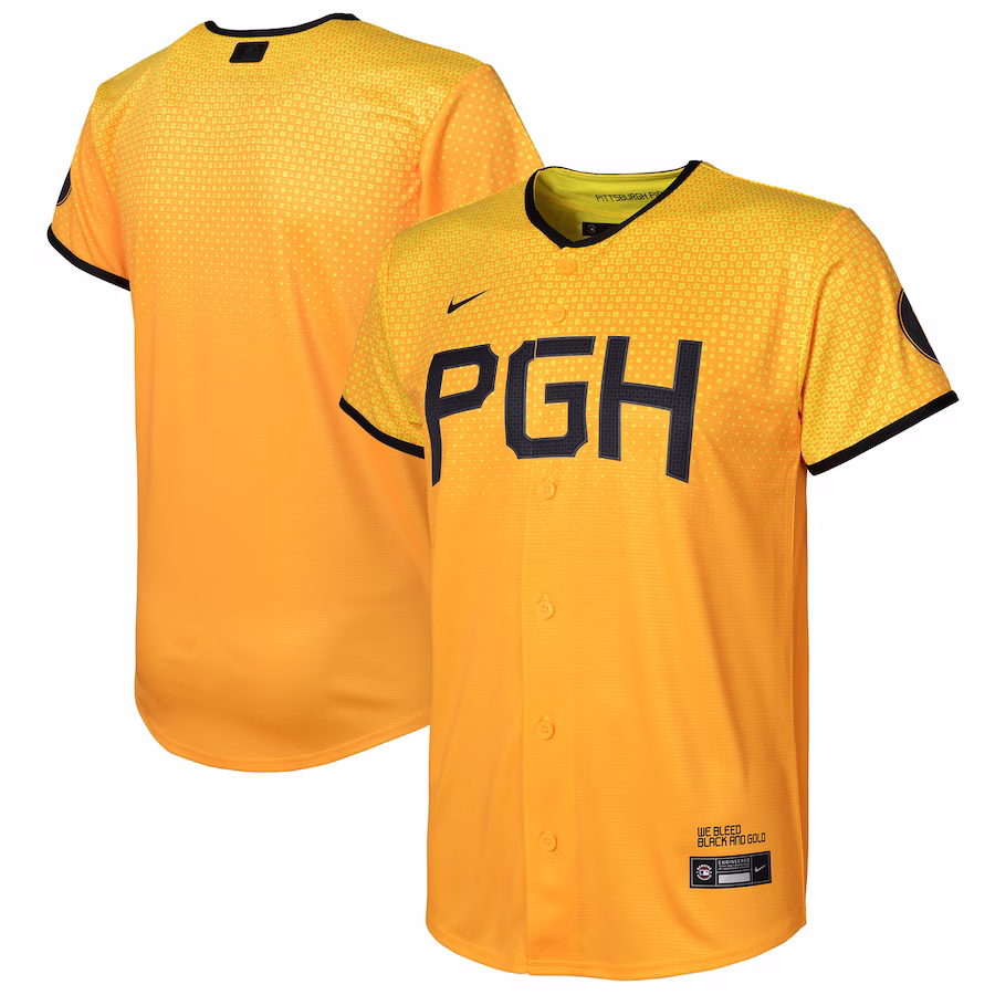 Youth Pittsburgh Pirates  Nike Gold City Connect Replica Jersey - Jersey