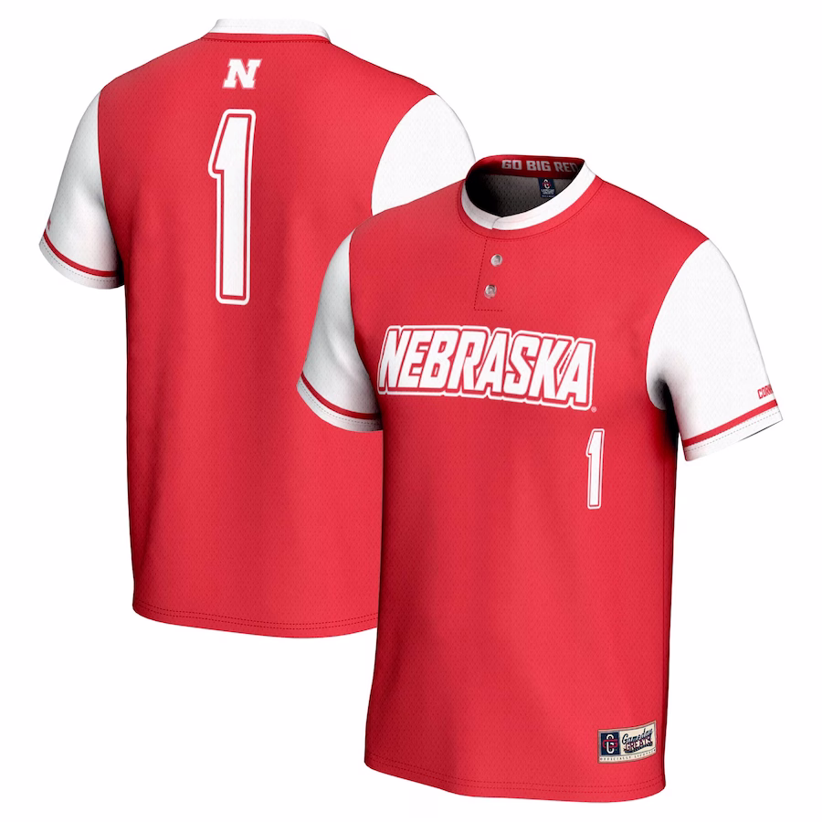 #1 Nebraska Huskers GameDay Greats Unisex Lightweight Softball Jersey - Scarlet - Jersey