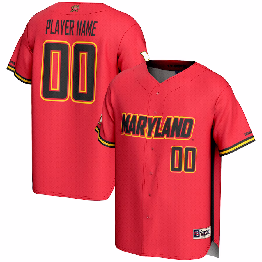Maryland Terrapins GameDay Greats NIL Pick-A-Player Lightweight Baseball Jersey - Red - Jersey