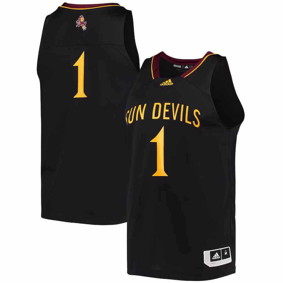 #1 Arizona State Sun Devils adidas Reverse Retro Jersey - Black - Jersey