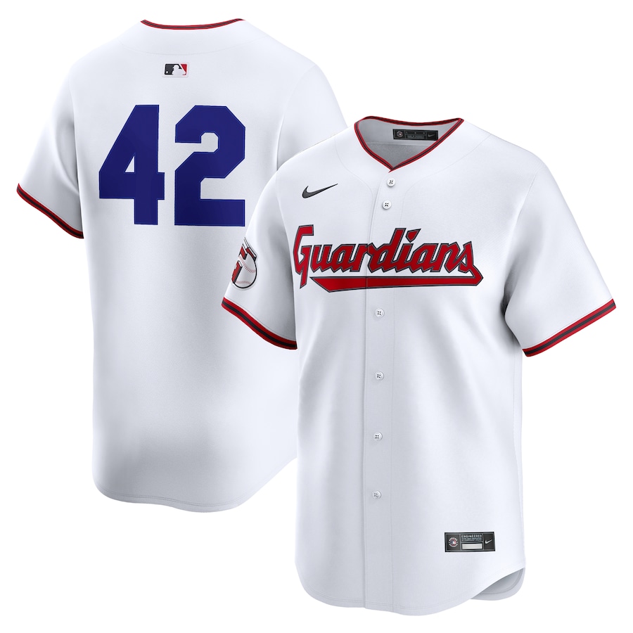 Men's Cleveland Guardians Nike White Home 2025 Jackie Robinson Day Limited Jersey - Jersey