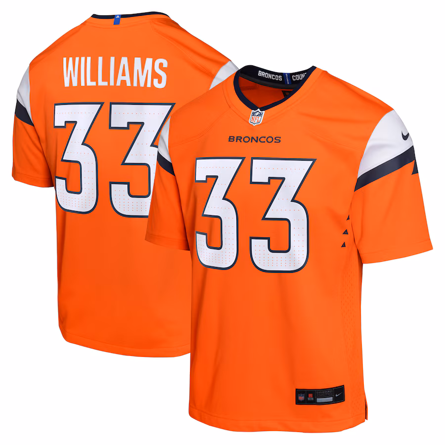 Youth Denver Broncos Javonte Williams Nike Orange Mile High Collection Game Jersey - Jersey
