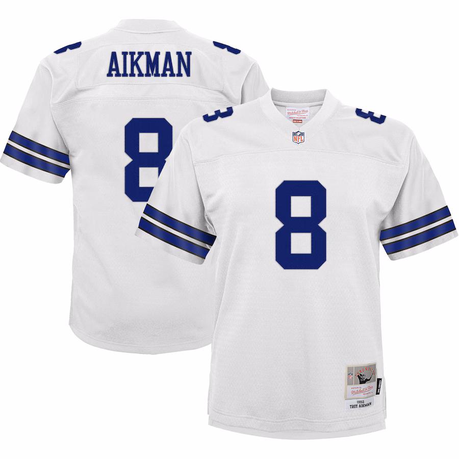 Youth Dallas Cowboys Troy Aikman Mitchell & Ness White Retired Player Legacy Jersey - Jersey