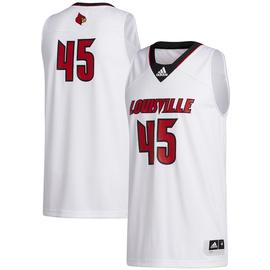 Men's adidas #45 White Louisville Cardinals Swingman Jersey - Jersey