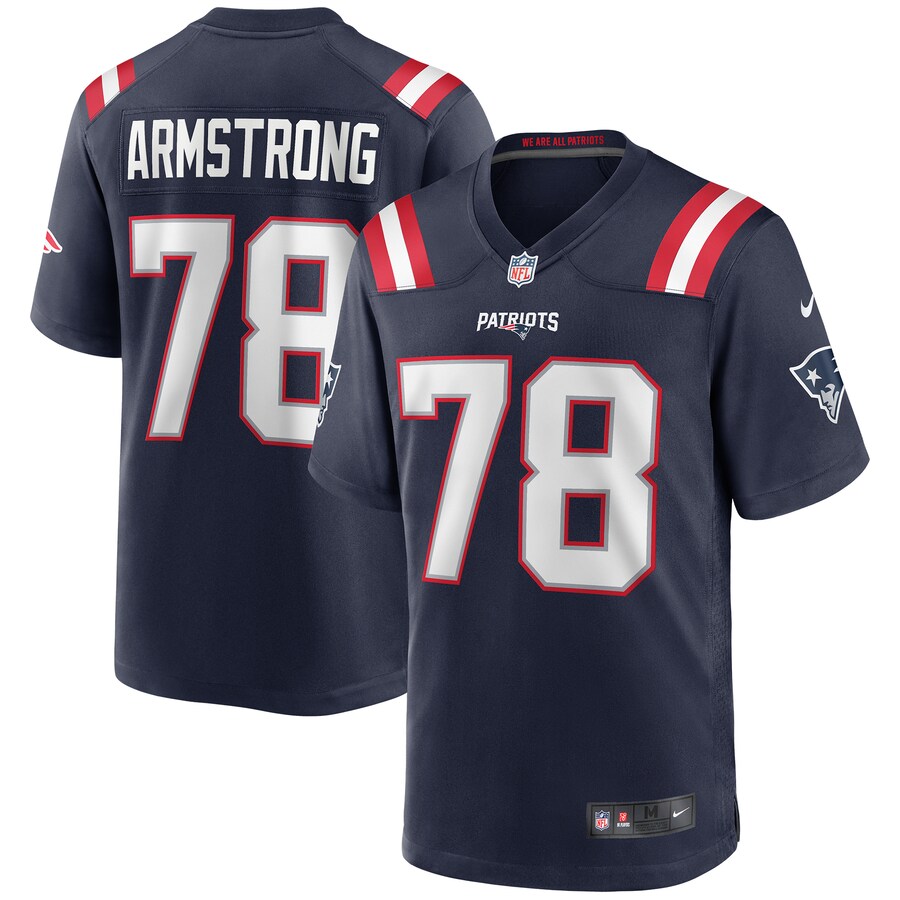 Men's New England Patriots Bruce Armstrong Nike Navy Game Retired Player Jersey - Jersey