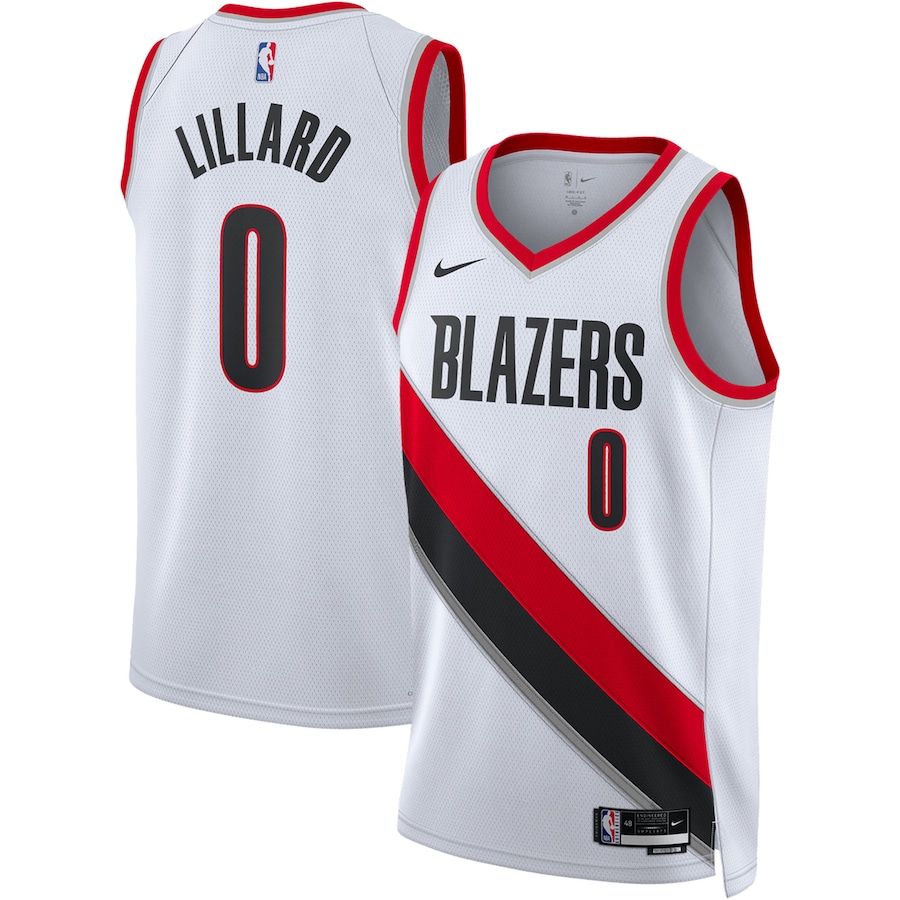 Unisex Portland Trail Blazers Damian Lillard Nike White Swingman Jersey - Association Edition - Jersey