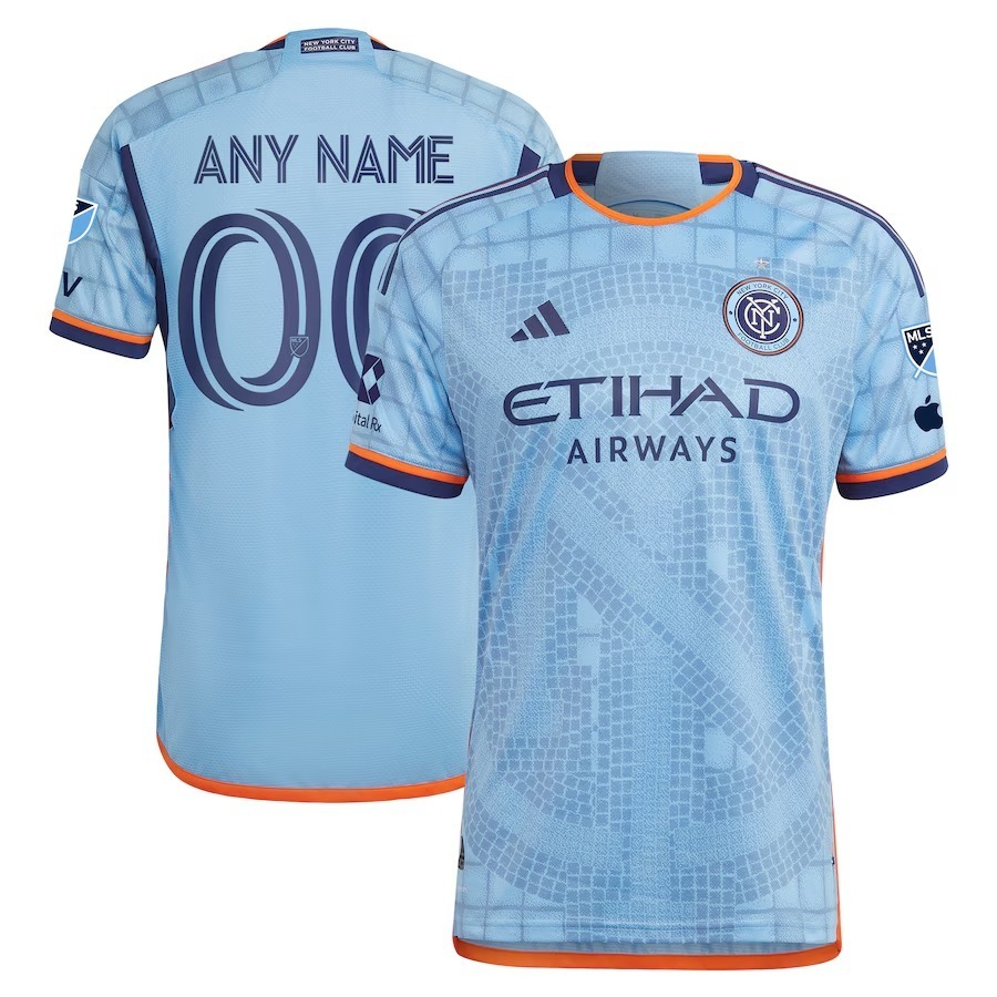 Men's New York City FC  adidas Sky Blue 2024 The Interboro Kit Authentic Custom Jersey - Jersey