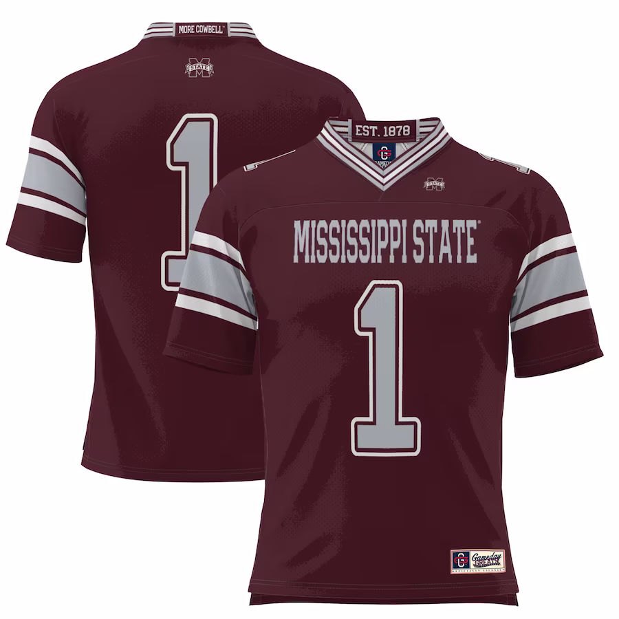 #1 Mississippi State Bulldogs GameDay Greats Football Jersey - Maroon - Jersey