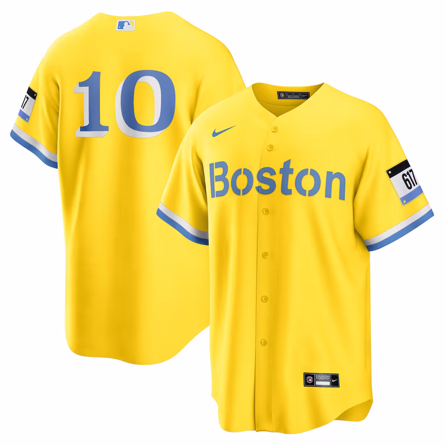 Men's Boston Red Sox Trevor Story Nike Gold City Connect Replica Player Jersey - Jersey