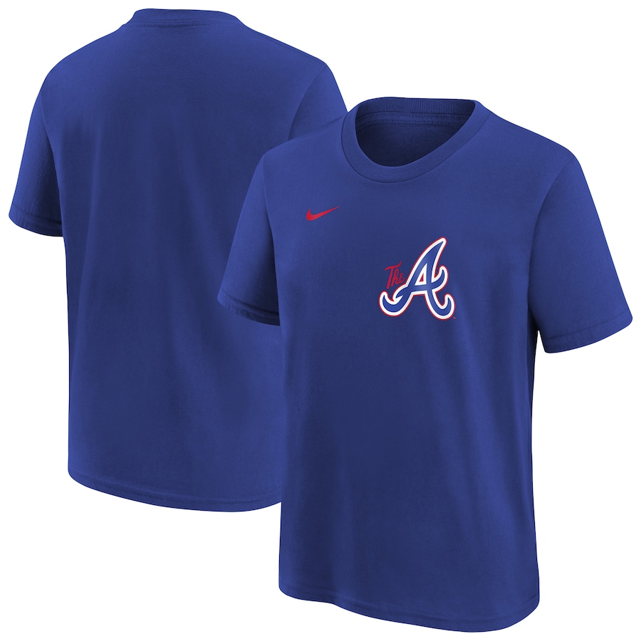 Youth Atlanta Braves Nike Royal City Connect Wordmark T-Shirt - Jersey