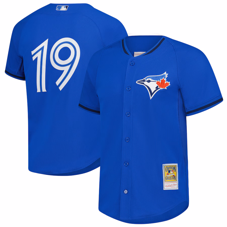 Men's Toronto Blue Jays Jose Bautista Mitchell & Ness Blue Authentic Batting Practice Jersey - Jersey