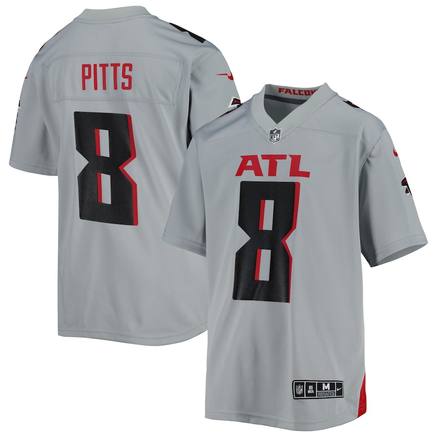 Youth Atlanta Falcons Kyle Pitts Nike Gray Inverted Game Jersey - Jersey