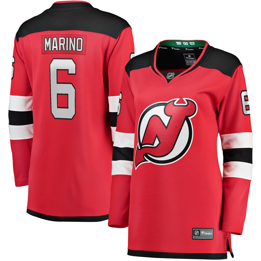Women's New Jersey Devils John Marino Fanatics Branded Red Home Breakaway Player Jersey - Jersey