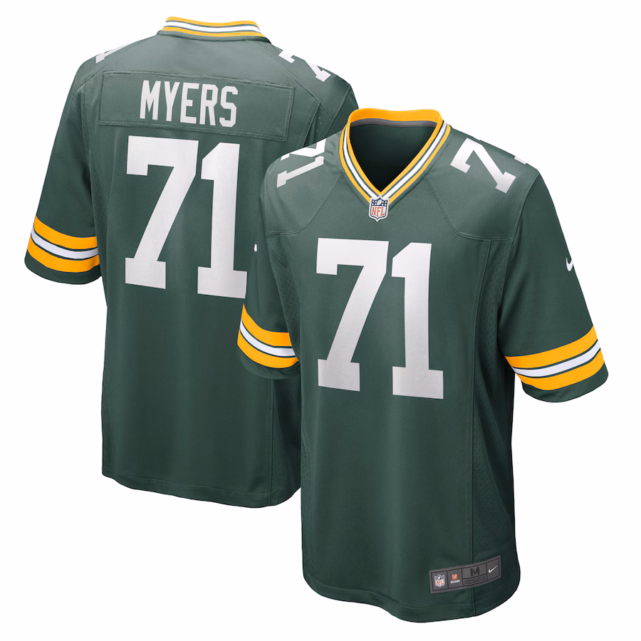 Men's Green Bay Packers Josh Myers Nike Green Game Jersey - Jersey