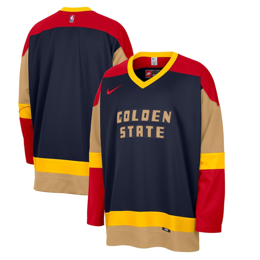 Men's Golden State Warriors Nike Navy 2024/25 City Edition Courtside Heavyweight Hockey Jersey - Jersey