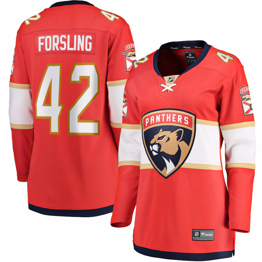 Women's Florida Panthers Gustav Forsling Fanatics Red Home Breakaway Player Jersey - Jersey