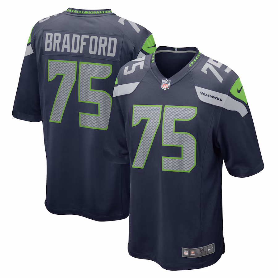Men's Seattle Seahawks Anthony Bradford Nike College Navy Team Game Jersey - Jersey