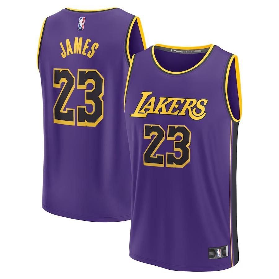 Men's Los Angeles Lakers LeBron James Fanatics Purple 2022/23 Fast Break Replica Jersey - Statement Edition - Jersey