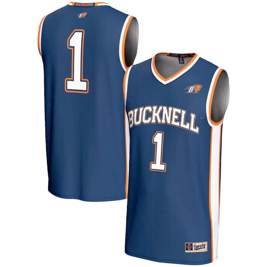 Youth GameDay Greats Navy #1 Bucknell Bison Lightweight Basketball Jersey - Jersey