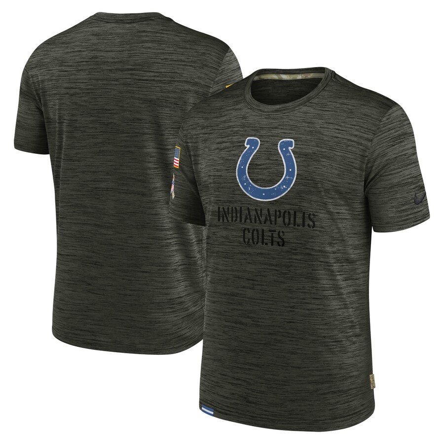 Men's Indianapolis Colts Nike Olive Salute to Service Velocity Team T-Shirt - Jersey