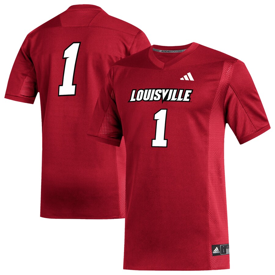 Men's adidas #1 Red Louisville Cardinals Replica Football Jersey - Jersey