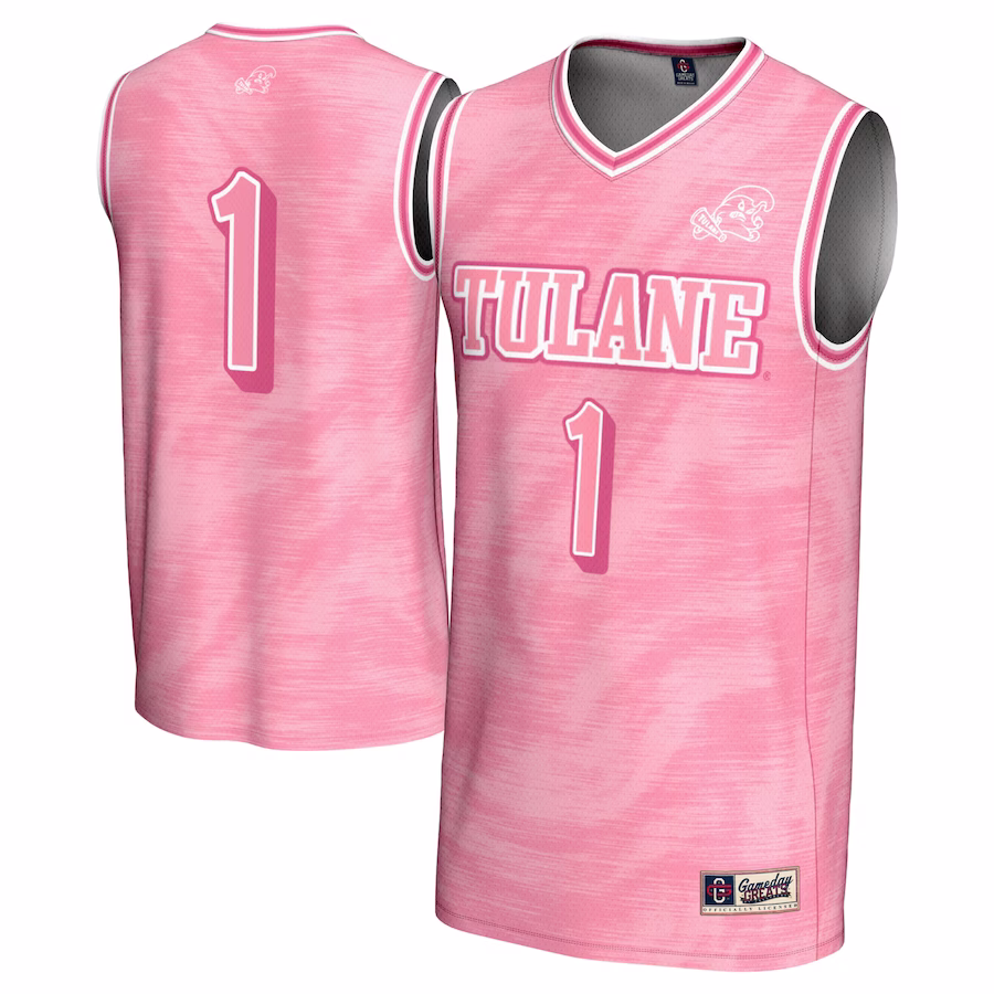 #1 Tulane Green Wave GameDay Greats Unisex Lightweight Basketball Jersey - Pink - Jersey