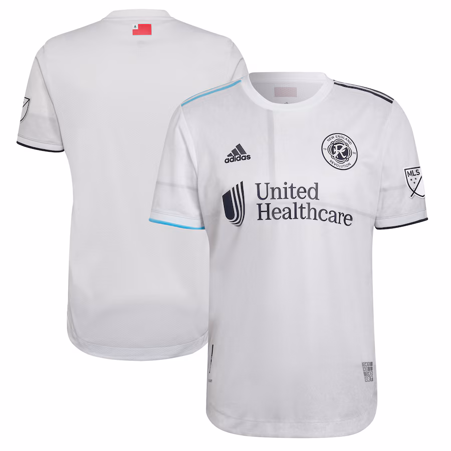 Men's New England Revolution adidas White 2022 Secondary Authentic Blank Jersey - Jersey