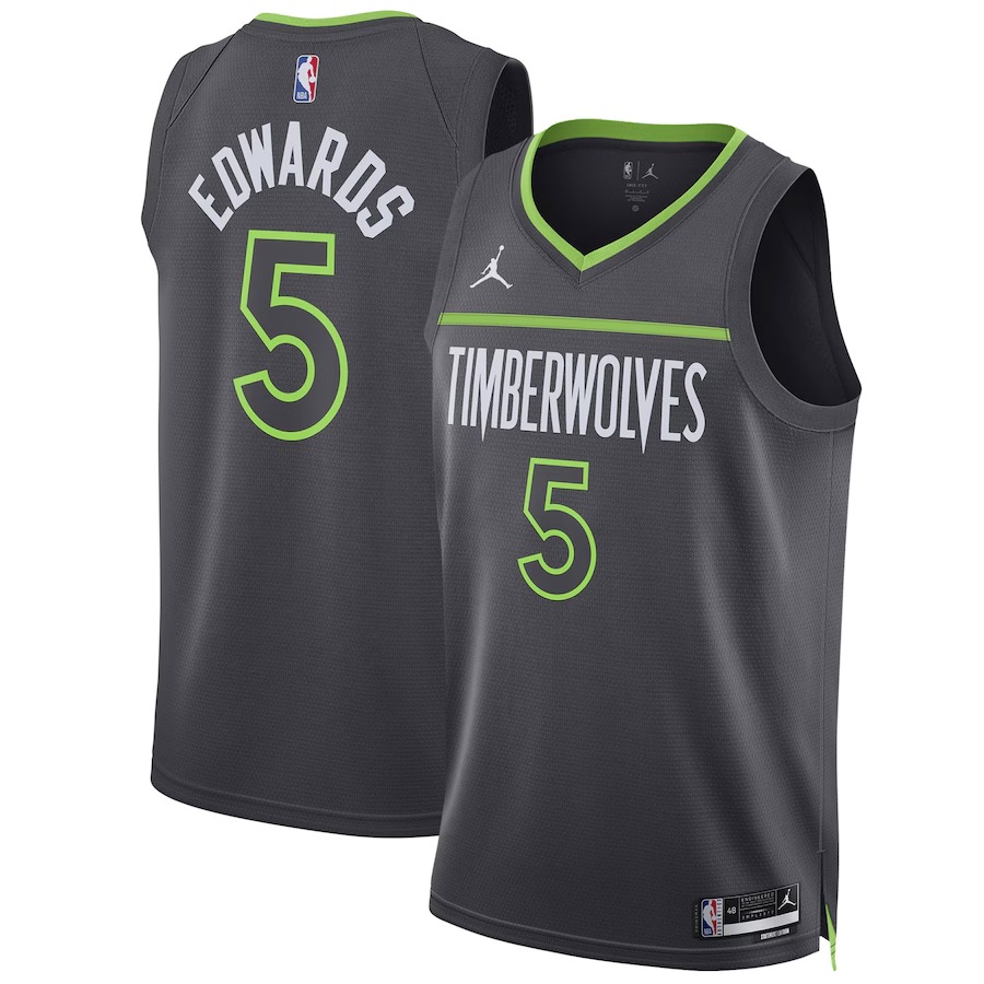 Unisex Minnesota Timberwolves Anthony Edwards Jordan Brand Charcoal Swingman Jersey - Statement Edition - Jersey