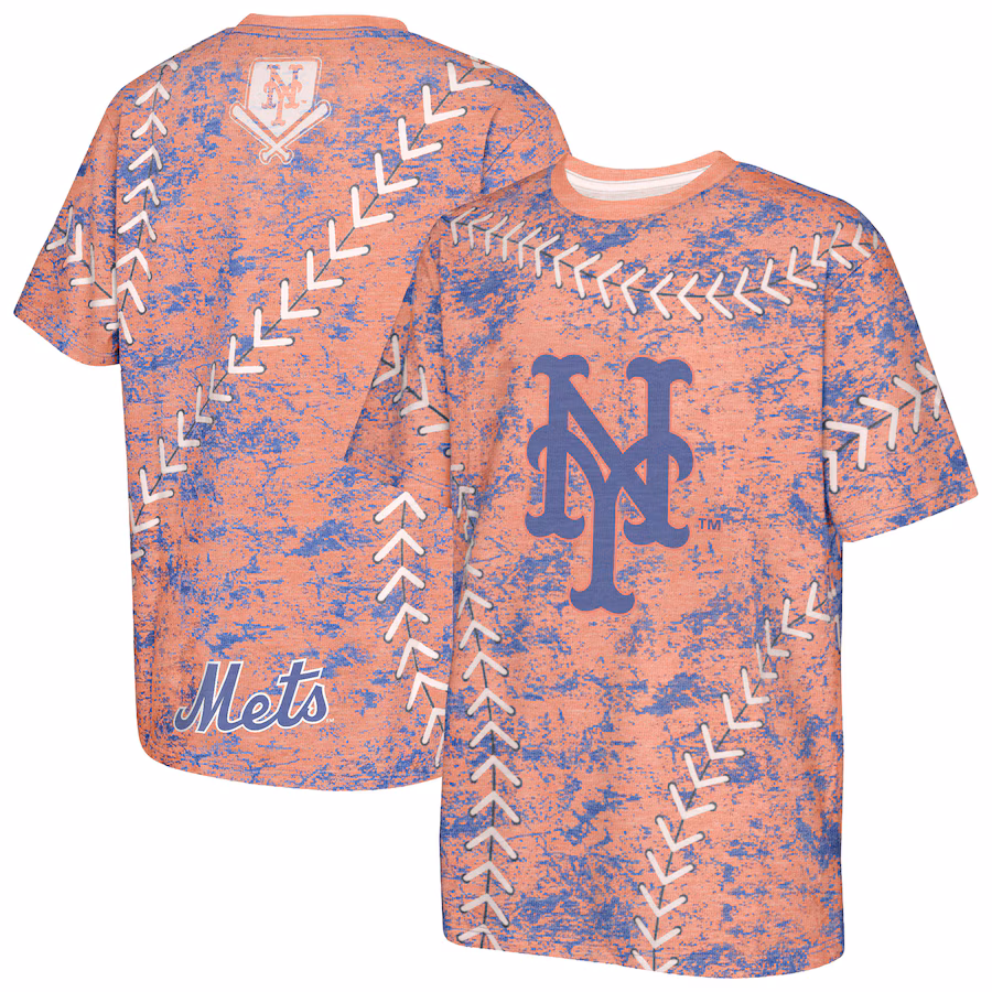 Youth New York Mets Orange Slide Score Bold T-Shirt - Jersey
