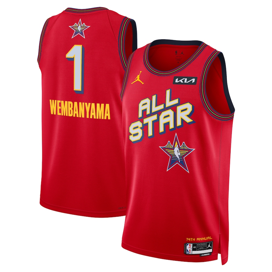 Unisex Victor Wembanyama Jordan Brand Red 2025 NBA All-Star Game Swingman Player Jersey - Jersey