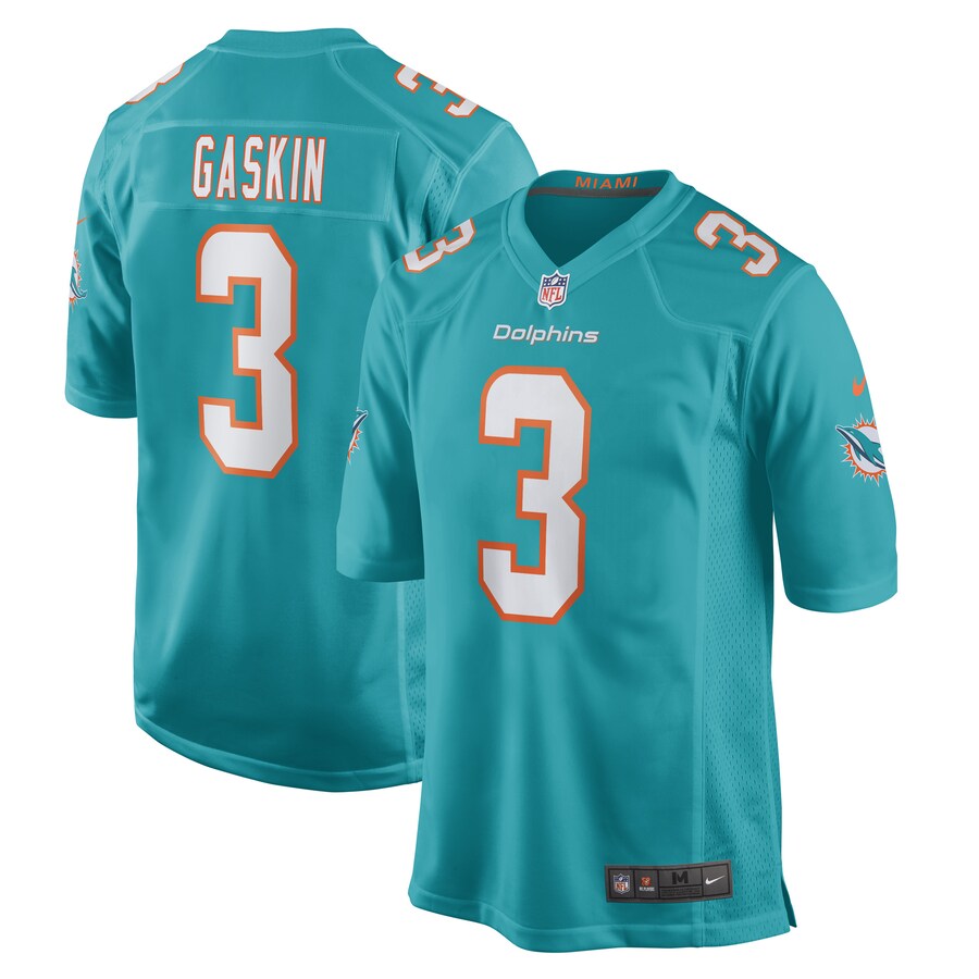 Men's Miami Dolphins Myles Gaskin Nike Aqua Game Player Jersey - Jersey