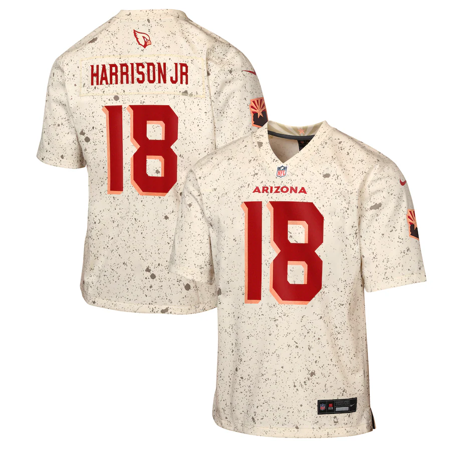 Youth Arizona Cardinals Marvin Harrison Jr. Nike Natural 2025 Rivalries Collection Game Jersey - Jersey