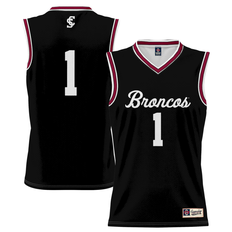 #1 Santa Clara Broncos GameDay Greats Lightweight Basketball Jersey - Black - Jersey