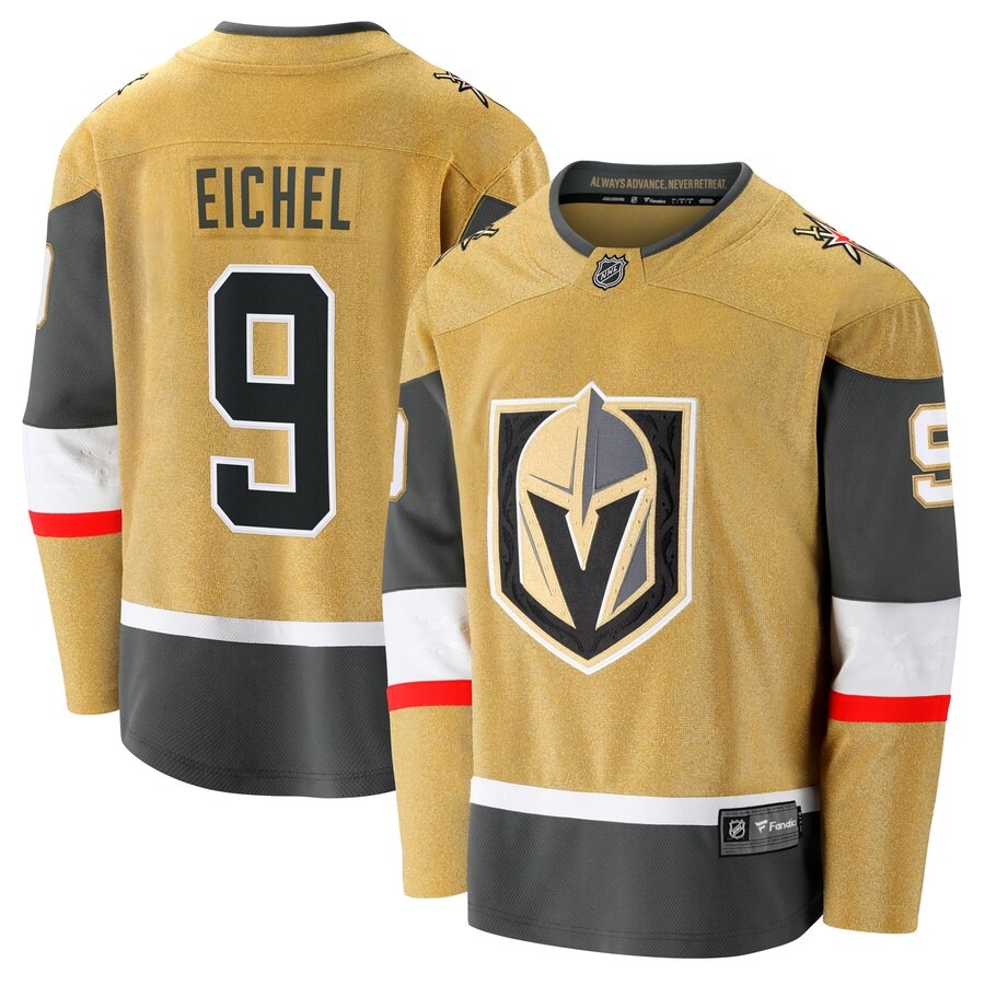 Men's Vegas Golden Knights Jack Eichel Fanatics Branded Gold Home Breakaway Jersey - Jersey