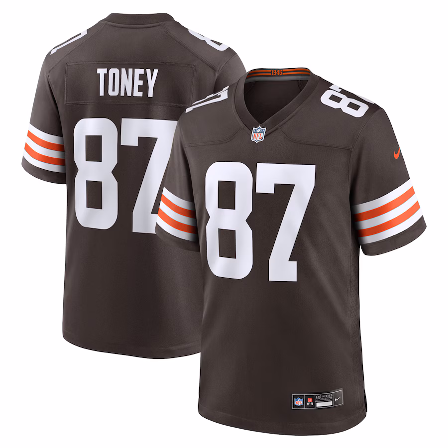 Men's Cleveland Browns Kadarius Toney Nike Brown Team Game Jersey - Jersey