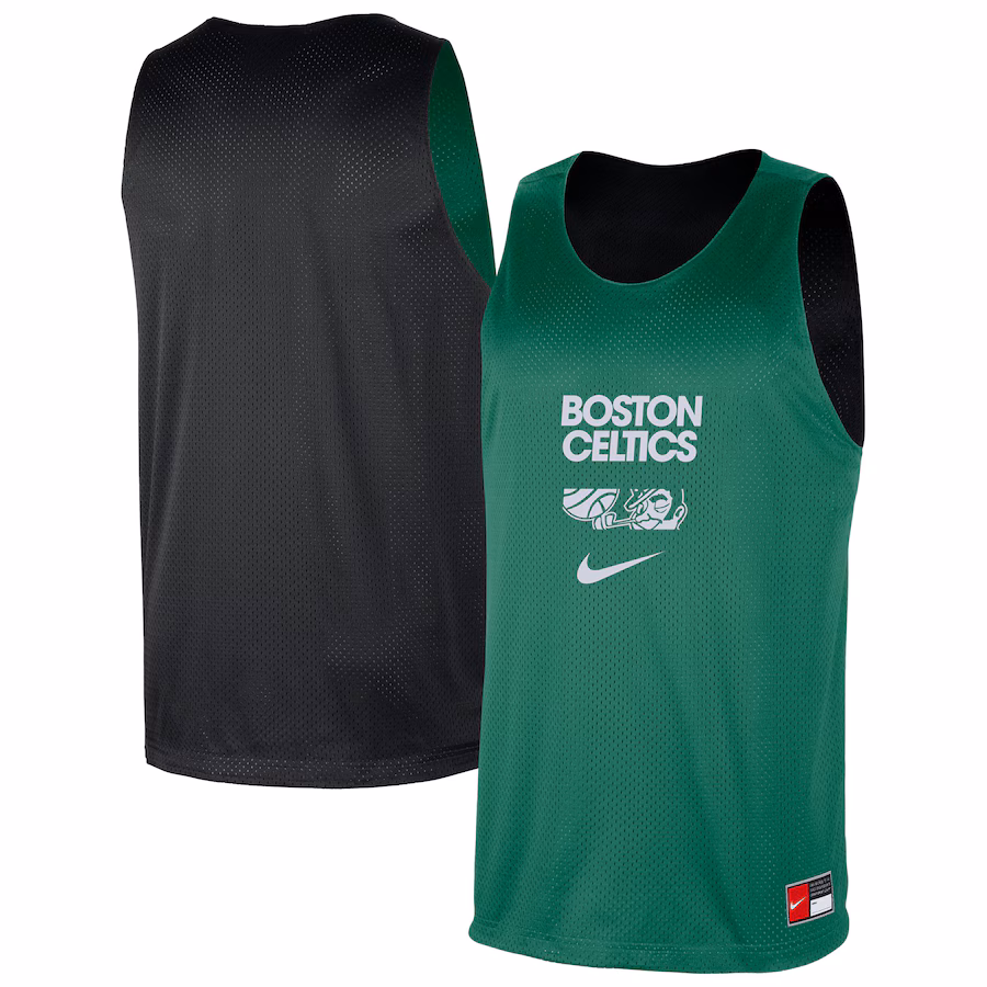 Men's Boston Celtics Nike Kelly Green/Black Courtside Reversible Mesh Practice Jersey - Jersey