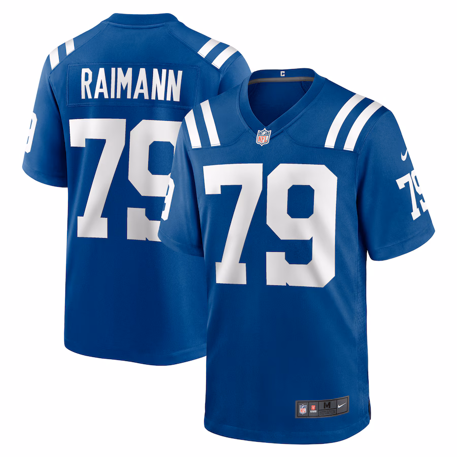 Men's Indianapolis Colts Bernhard Raimann Nike Royal Player Game Jersey - Jersey