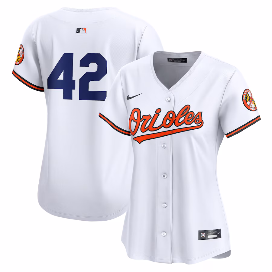 Women's Baltimore Orioles  Nike White 2024 Jackie Robinson Day Home Limited Jersey - Jersey