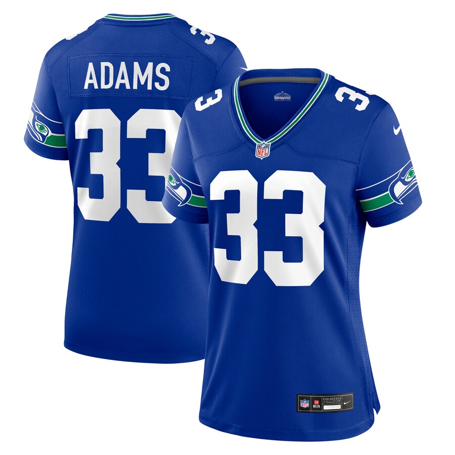 Women's Seattle Seahawks Jamal Adams Nike Royal Throwback Player Game Jersey - Jersey