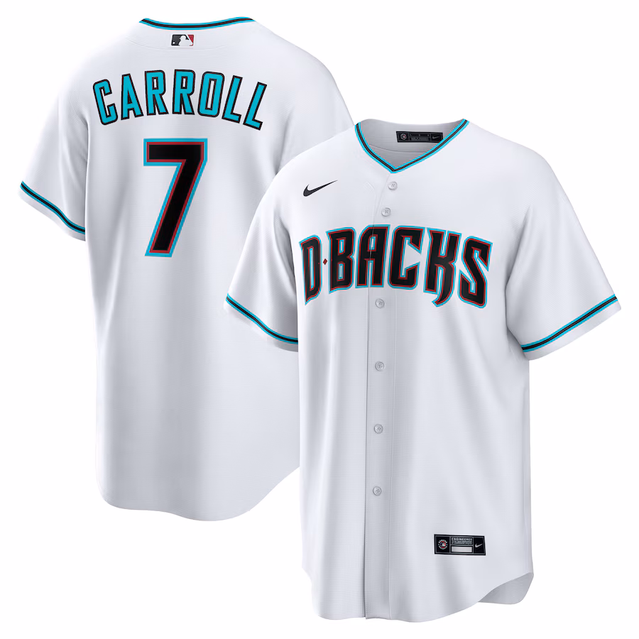 Youth Arizona Diamondbacks Corbin Carroll Nike White Home Replica Player Jersey - Jersey