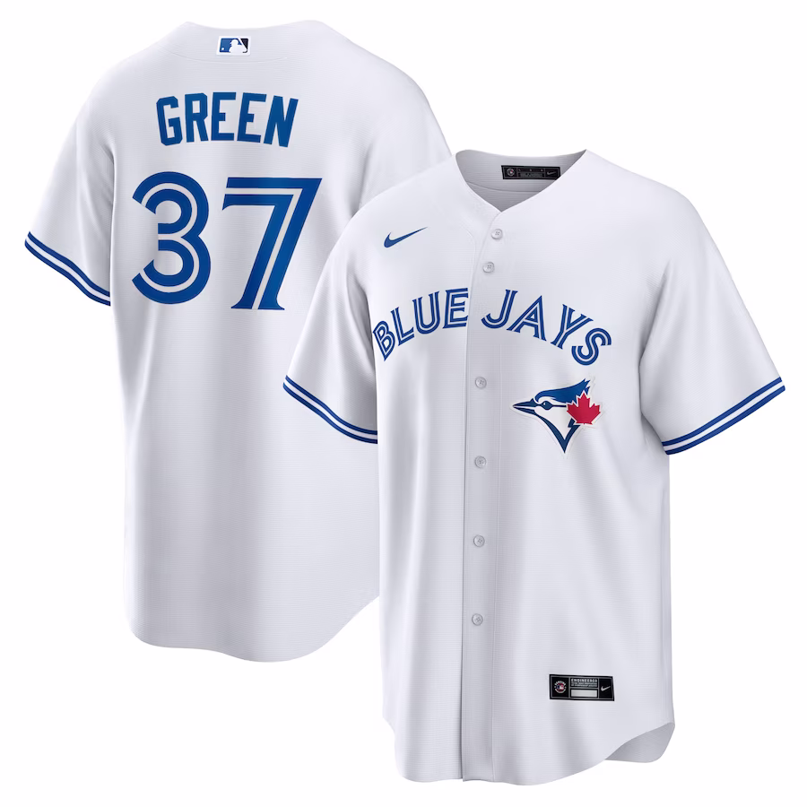 Men's Toronto Blue Jays Chad Green Nike White Home Replica Player Jersey - Jersey