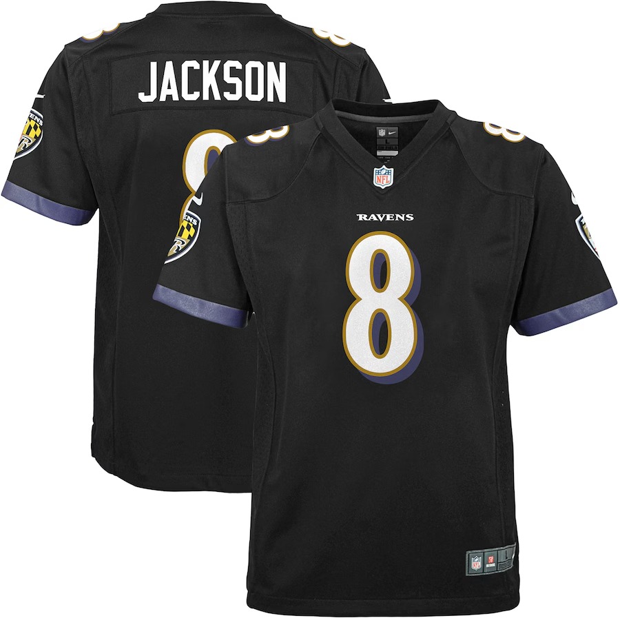 Youth Baltimore Ravens Lamar Jackson Nike Black Game Jersey - Jersey